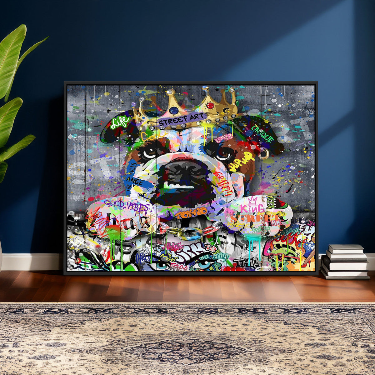Graffiti Dog Wall Art Decor for Teen Bedroom - Abstract