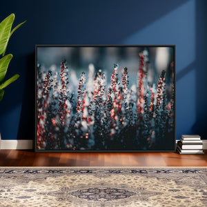 Winter Heather Wall Art Canvas Print, Frosted Floral Nature