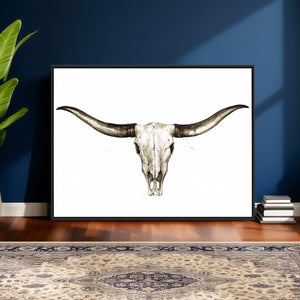Longhorn Skull Wall Art Canvas Print – Rustic Western