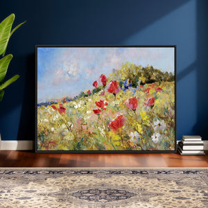 Abstract Mountain Landscape Wall Art Canvas Print – Textured