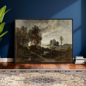 Adolf Dressler Landscape of the Oder River Wall Art Canvas