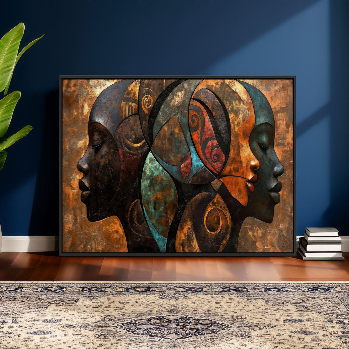 Abstract Afro American Women Wall Art Canvas Print