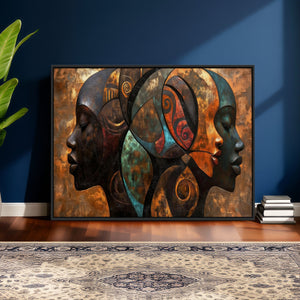Abstract Afro American Women Wall Art Canvas Print