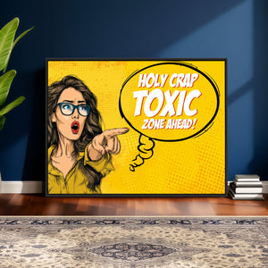 Pop Art Print Bathroom Sign Wall Art Canvas Print — Funny