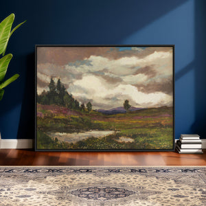Gustav Macoun Heathland Canvas Print, Czech Landscape Oil