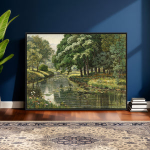 Forest Stream Canvas Wall Art, Peder Monsted A Forest Stream
