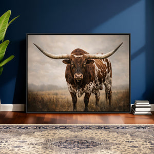 Texas Longhorn Canvas Wall Art Western Bull Desert Moody