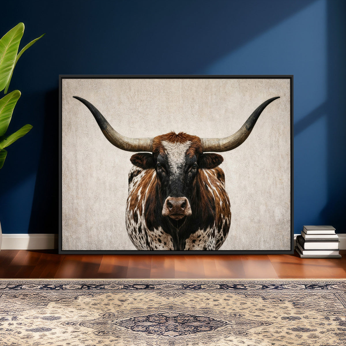Texas Longhorn Canvas Wall Art Western Bull Desert Moody