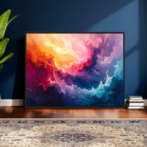 Colorful Abstract Canvas Wall Art Print, Vibrant Popup Color Art Print