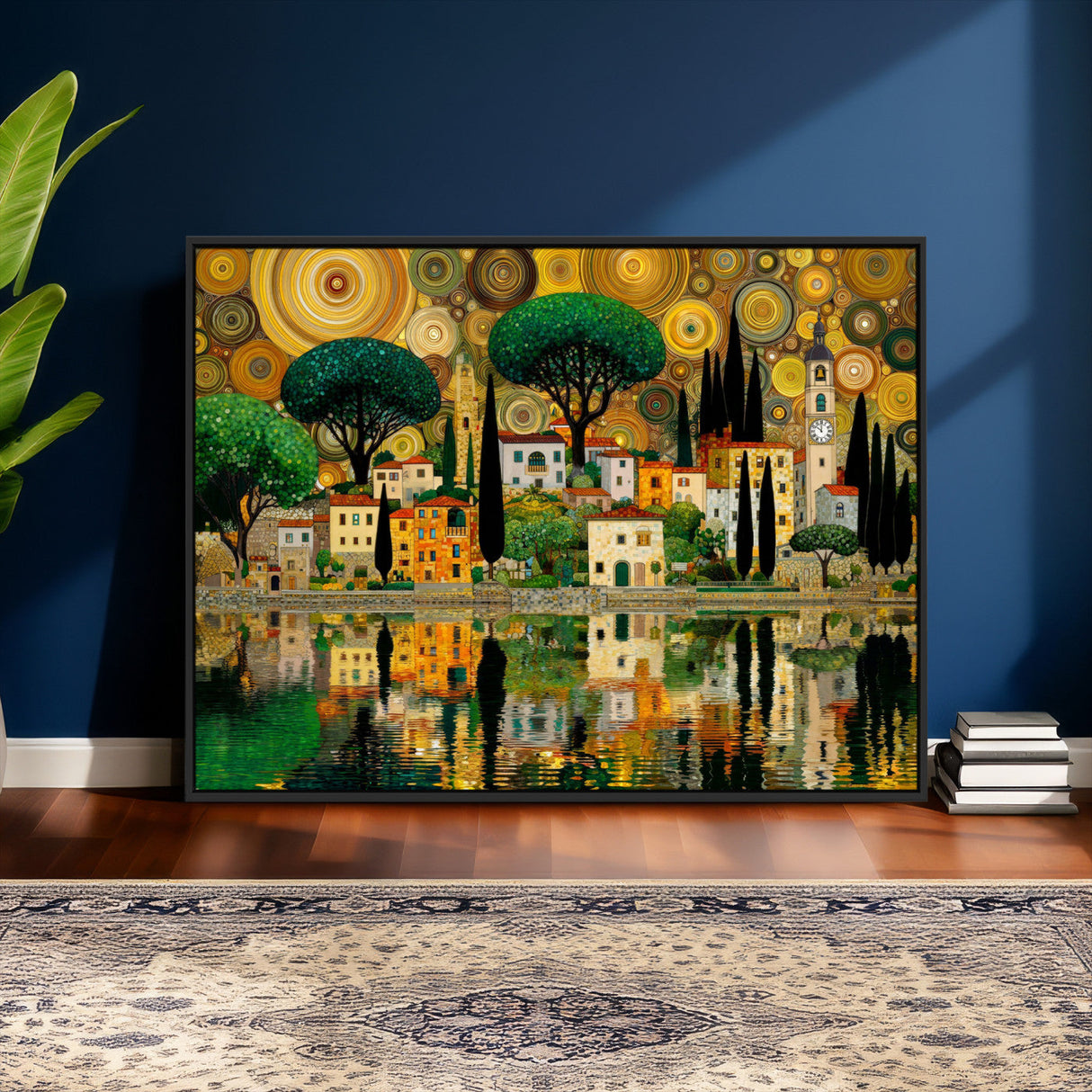 Gustav Klimt Golden Cityscape Wall Art Canvas Print,