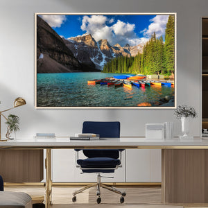 Moraine Lake 3-Panel Wall Art, Majestic Mountain and Lake