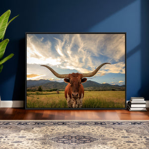 Texas Longhorn Canvas Wall Art – Majestic Triptych Animal
