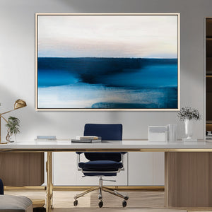 Dark Blue Abstract Wall Art Canvas Print