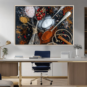 Spices and Seasonings Canvas Wall Art – Colorful Triptych