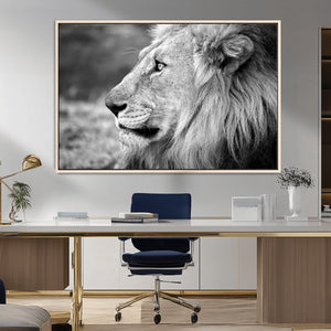 Lion Wall Art Canvas Print – Framed Majestic Wildlife