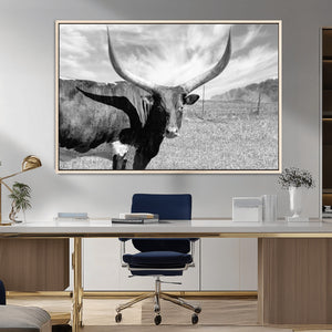 Cattle Wall Art Longhorn Cow Canvas Print