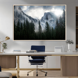 Yosemite National Park El Capitan Foggy Mountain Wall Art |