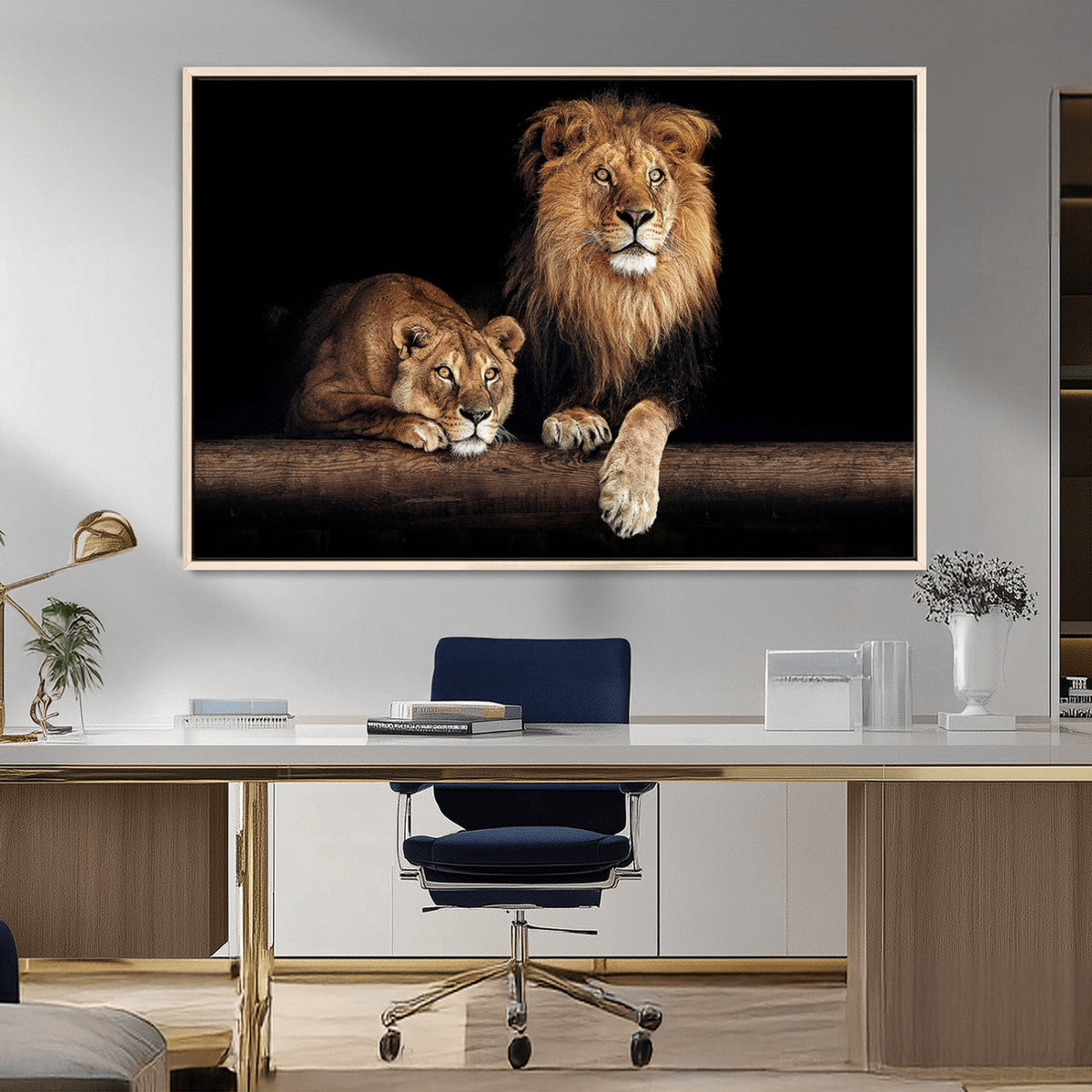 Lion Canvas Wall Art – Majestic Animal Print Artwork for