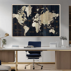 World Map Canvas Print – Detailed Map of the World Wall Art