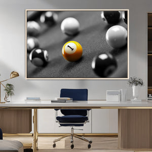 Wall Art Pool Table and Balls Canvas Print