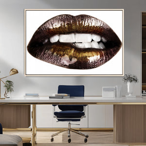 Close Up Lips Wall Art Canvas Print