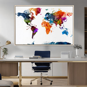 World Map Canvas Print – Detailed Map of the World Wall Art