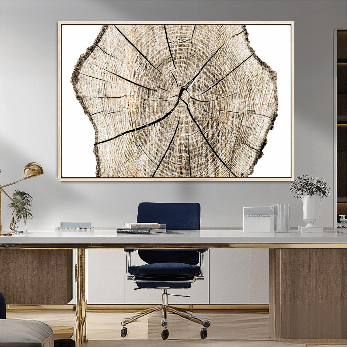 Abstract Wood Tree Ring Wall Art - Ready to Hang Minimalist