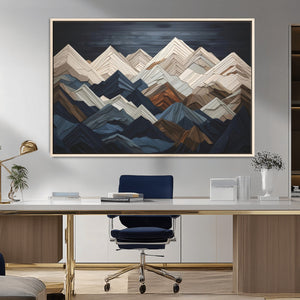 Mountain Wall Art – Modern Geometric Landscape Canvas Print,