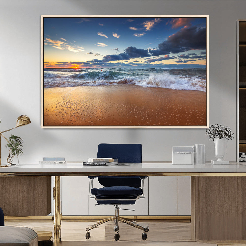 Beach Canvas Wall Art - Coastal Seascape Print for Living