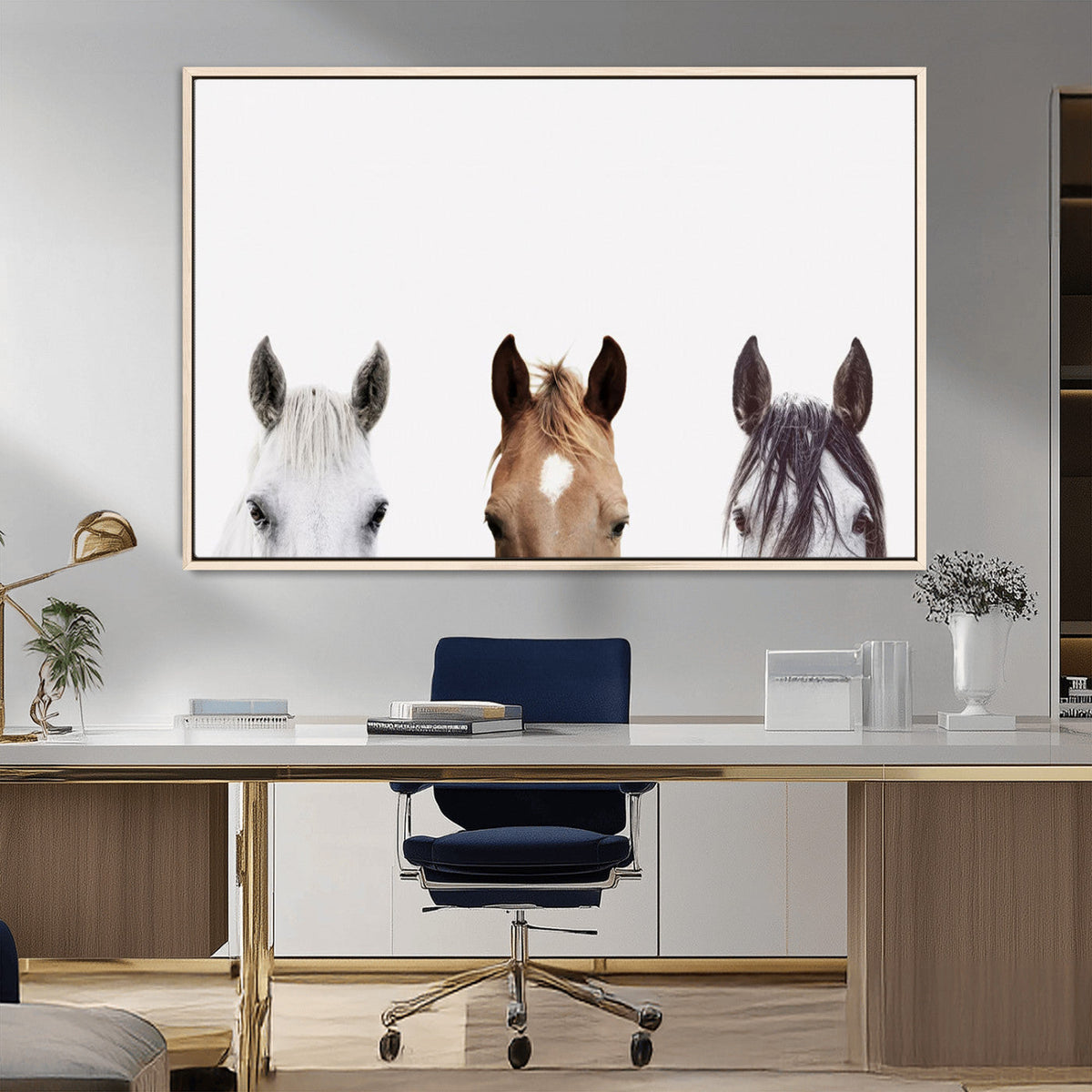 Horse Prints Set, Set of 3 Horse Wall Art, Horses Portraits,