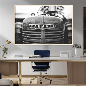 Vintage Farmall Tractor Wall Art Canvas Print, Rustic