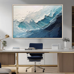 Ocean Wave Canvas Wall Art Print – Coastal Living Room Large