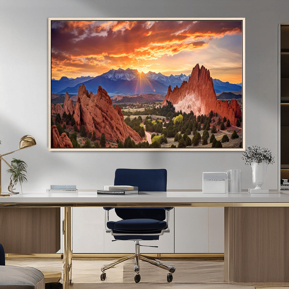 Rocky Mountains Sunset Wall Art Canvas Print – Ready to