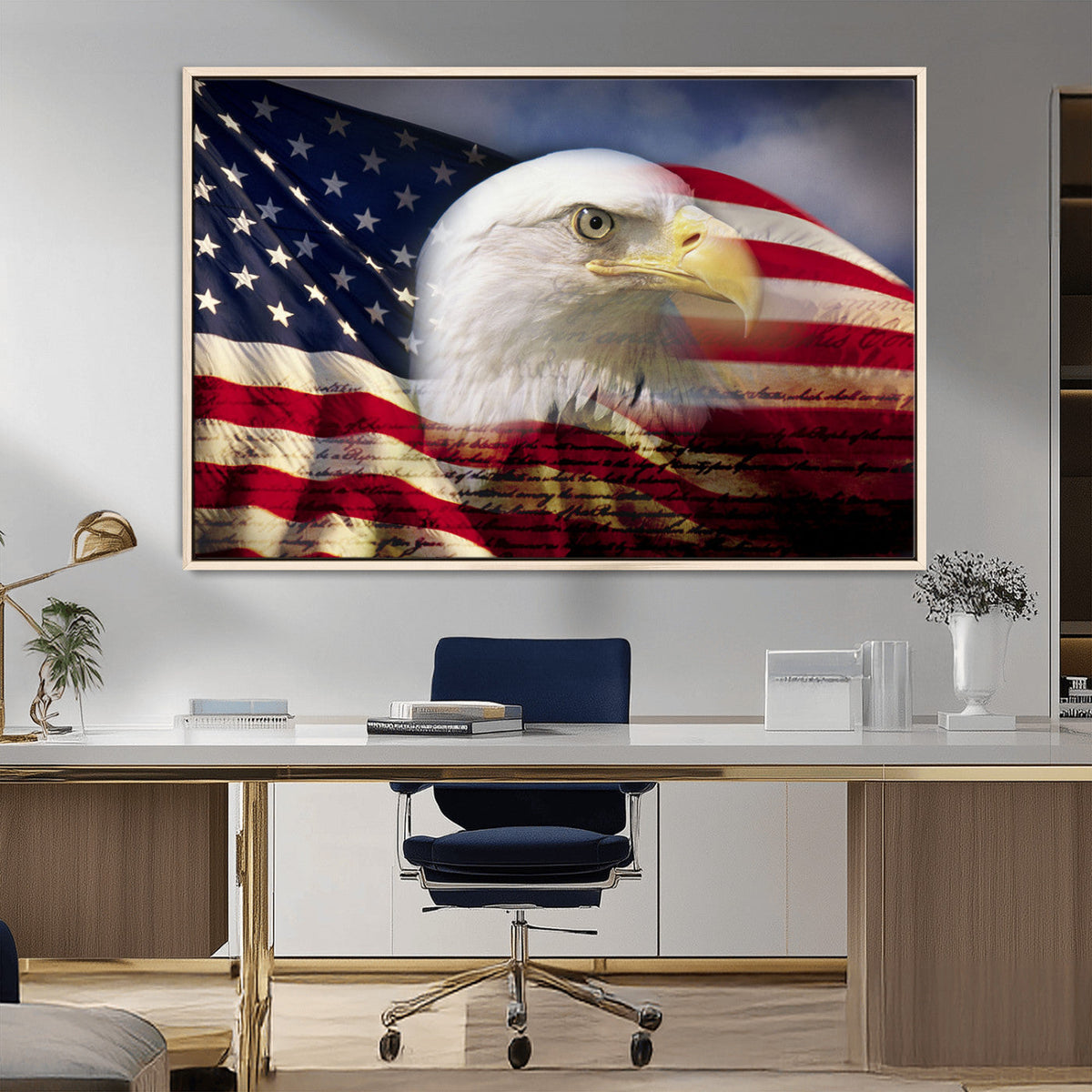 American Flag Eagle Symbol Wall Art, American Flag Eagle