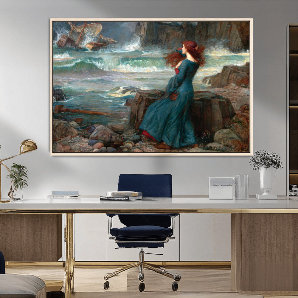 Miranda by the Shore Wall Art Canvas Print – Tempest Scene