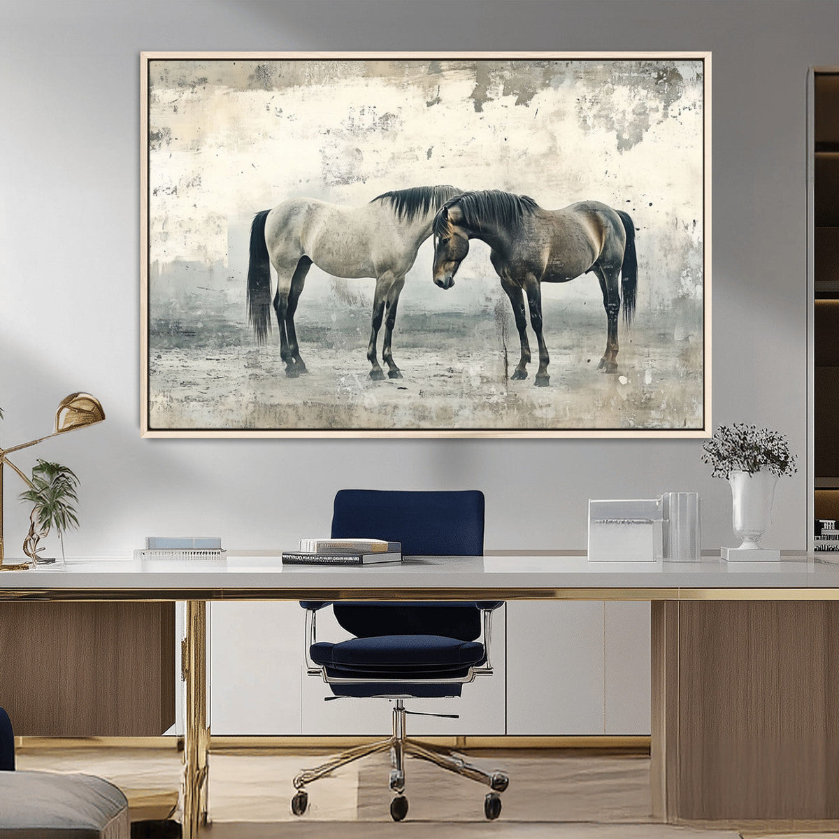 Chines Style Majestic Horses Wall Art | Ready to Hang and