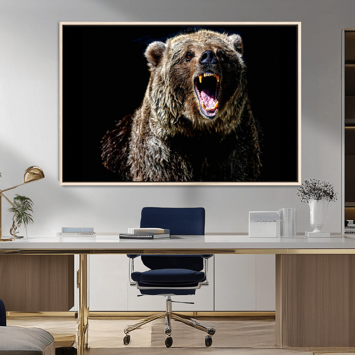 Grizzly Bear Canvas Print | Wildlife Wall Art for Cabin
