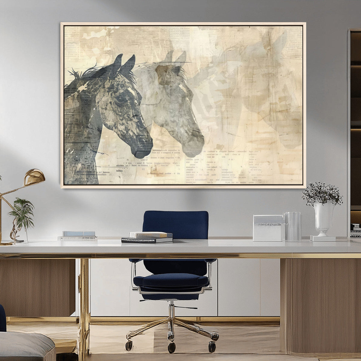 Abstract Horse Canvas Print | Modern Farmhouse Wall Art |