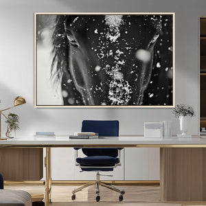 Winter Horse Snow Wall Art Canvas Print