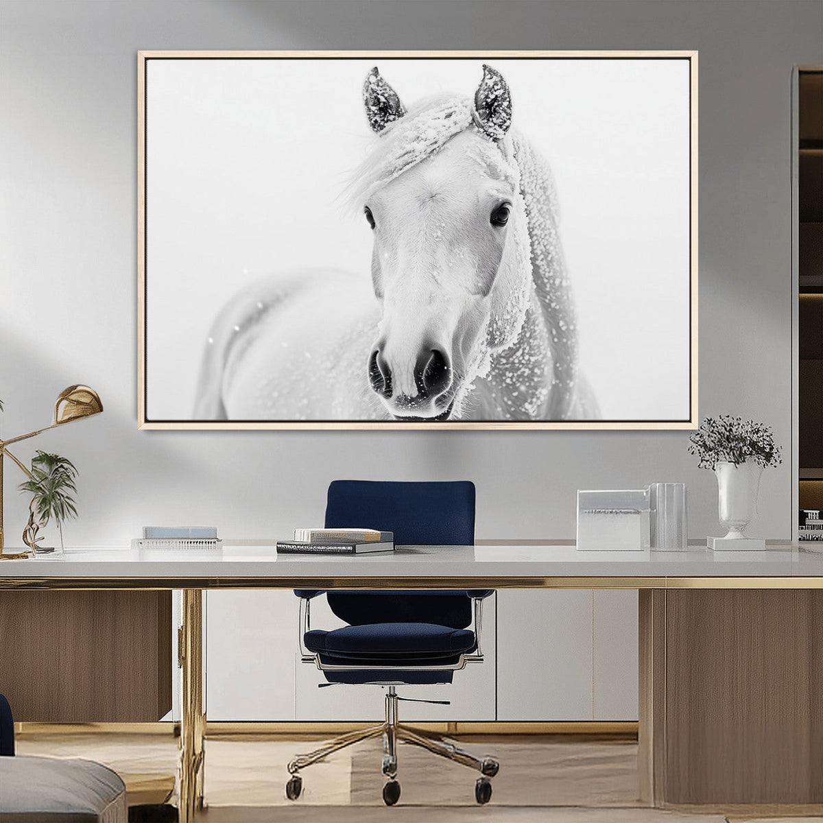 Majestic White Horse Wall Art | Ready to Hang and Framed |