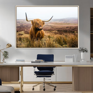 Scottish Highland Cow Canvas Wall Art – Rustic Farmhouse