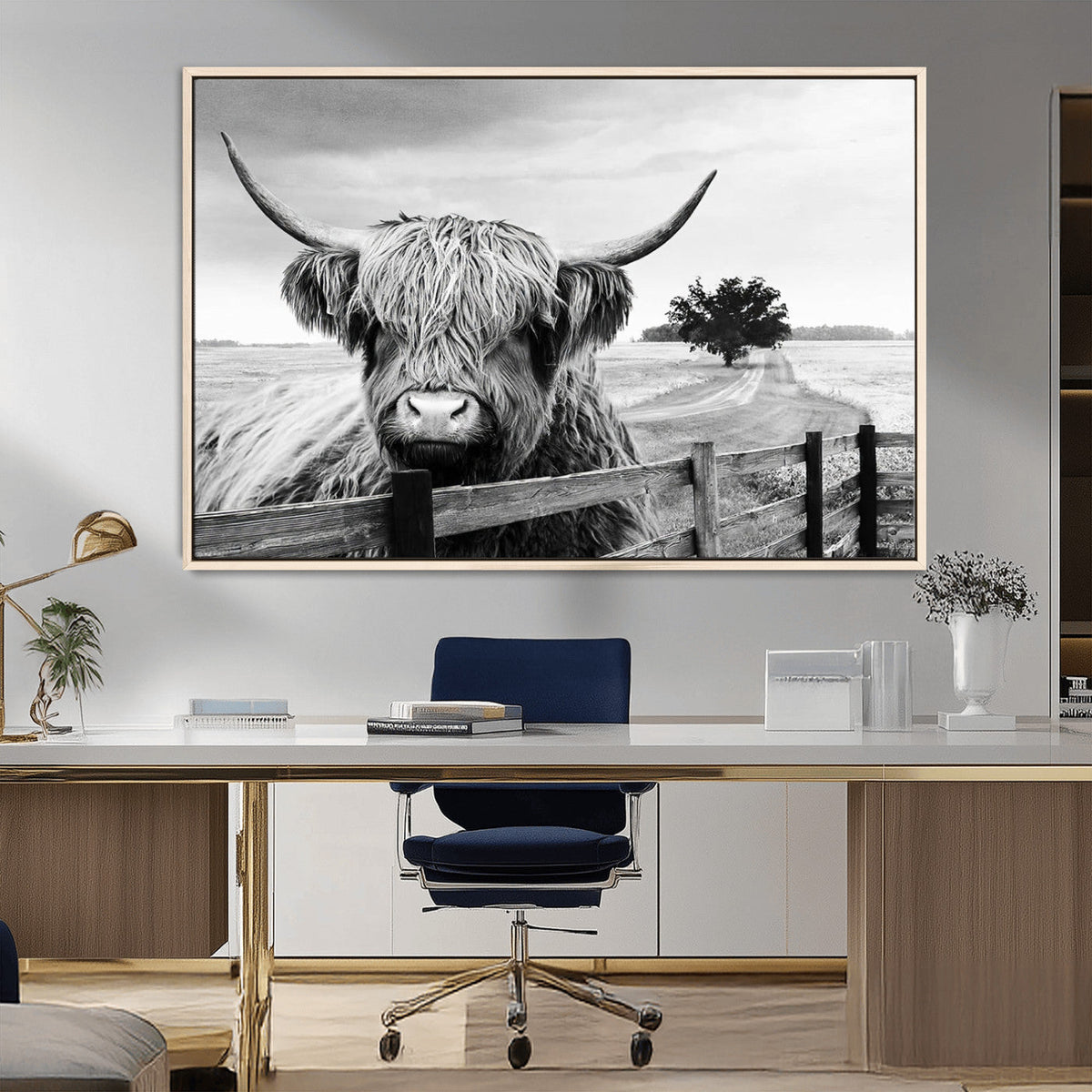Scottish Highland Cow Wall Art | Rustic Farmhouse Décor |
