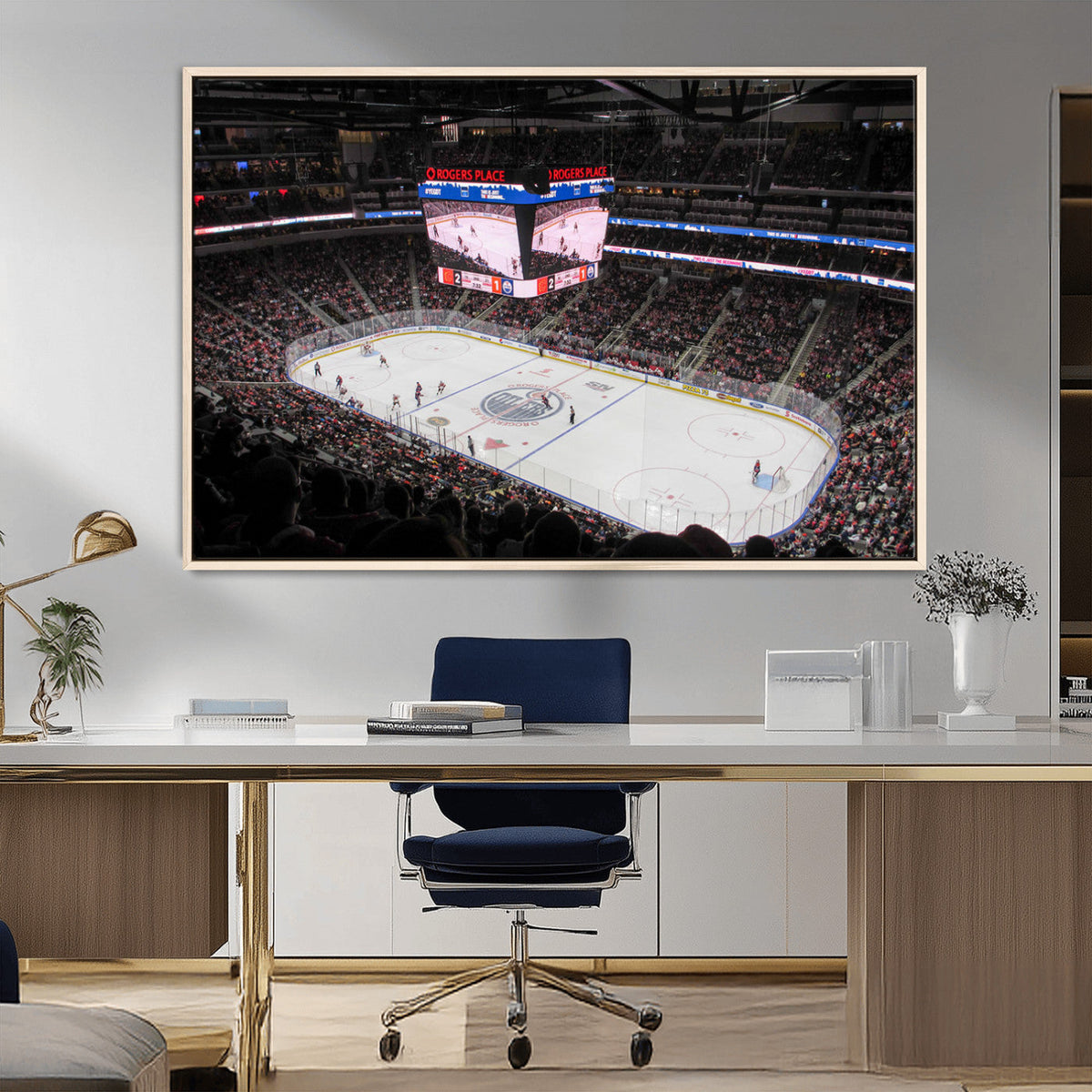 Rogers Place Edmonton Oilers Ice Hockey Stadium Wall Art,
