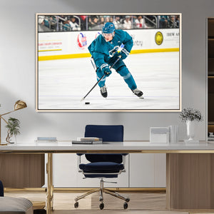 San Jose Sharks Ice Hockey Player Wall Art Canvas Print