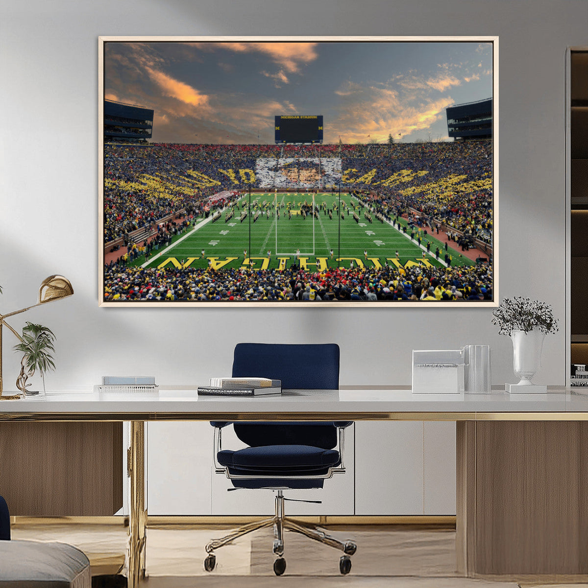University of Michigan Wolverines Print Canvas, Football