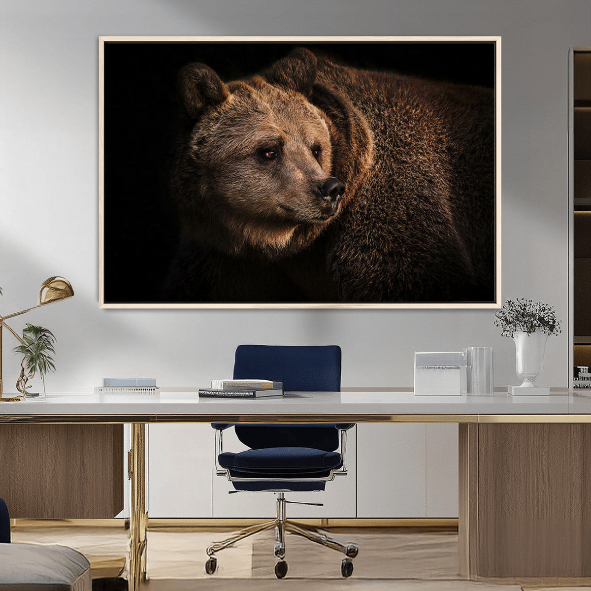 Wild Grizzly 399 Bear Canvas Wall Art Print, Bear Animal