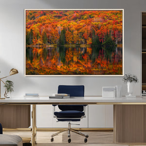 Fall Foliage Wall Art - Autumn Reflection Canvas Print,