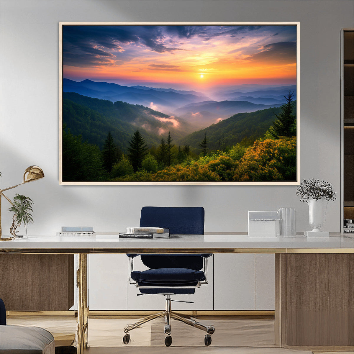 Majestic Mountain Sunrise Print | Landscape Wall Art |