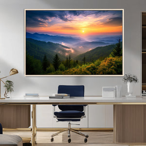 Majestic Mountain Sunrise Print | Landscape Wall Art |