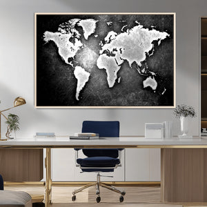 World Map Wall Art Canvas Print – Framed Wall Art for
